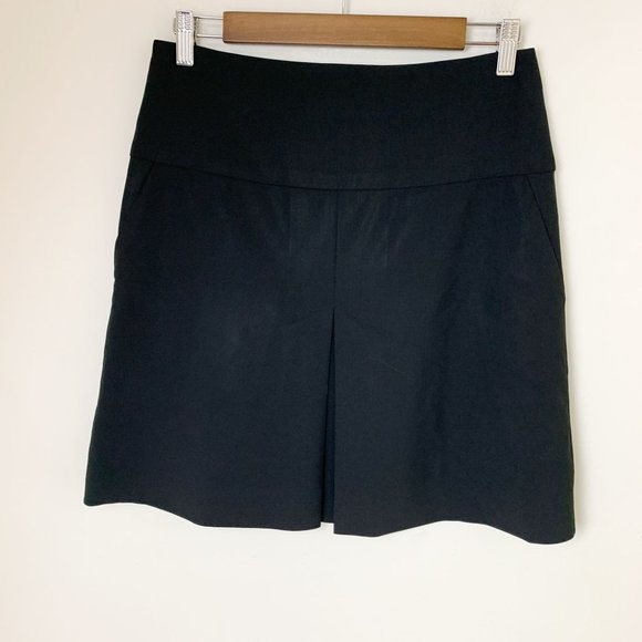 COACH 1941 Black Wool Blend Inverted Pleat A-Line Skirt 2 - Picture 1 of 6